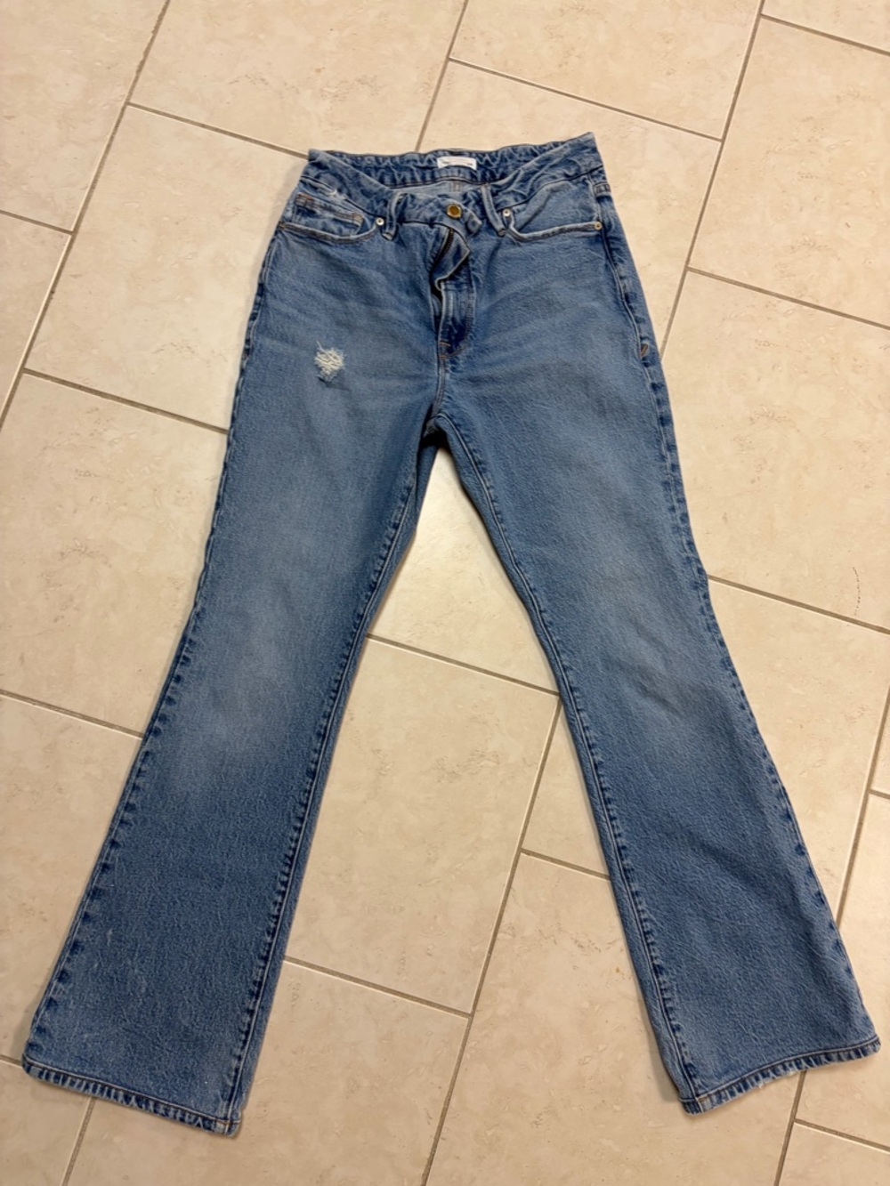 Good American Women’s Blue Denim Jeans - Casual Flared Fit